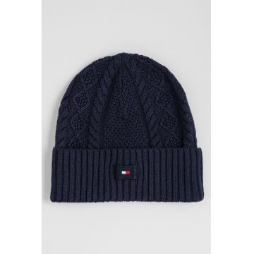 Caciula elastica din amestec de lana - Bleumarin