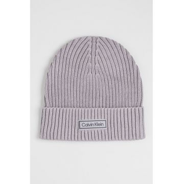 Caciula striata din amestec de casmir - Gri deschis