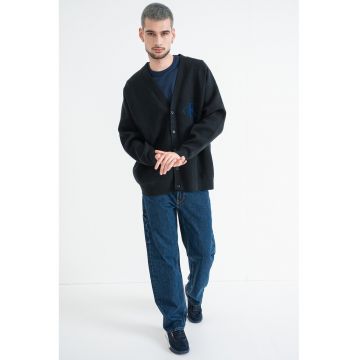 Cardigan lejer cu nasturi - Negru