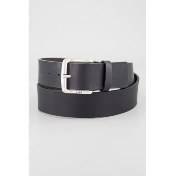 Curea din piele cu catarama metalica - Negru