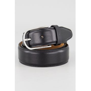 Curea din piele cu inchidere cu catarama - Negru