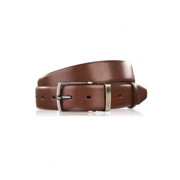 Curea pentru pantaloni din piele pentru barbati Brodrene OPM-11 - Maro
