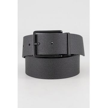 Curea reversibila din piele - Maro inchis/Negru stins