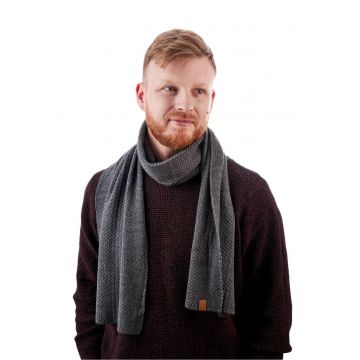Esarfa pentru barbati - Brodrene - Rerez - gri inchis - One size