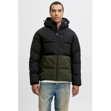 Geaca cu buzunare cu fermoar - Negru/Kaki inchis