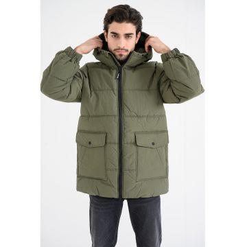 Geaca cu vatelina si buzunare cu clapa Oakfield - Verde