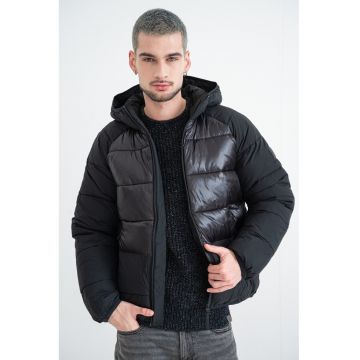 Geaca cu vatelina si buzunare cu fermoar - Negru