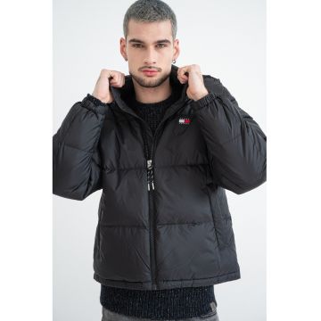 Geaca regular fit cu logo - Negru