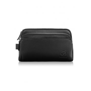 Geanta pentru barbati -  Piele - Negru