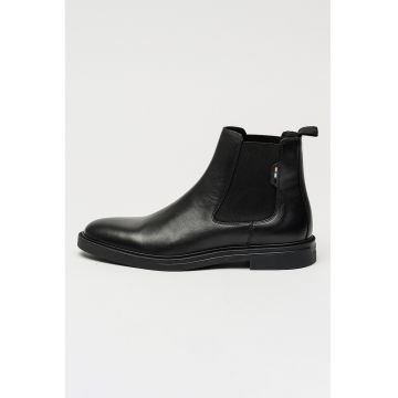 Ghete Chelsea de piele intoarsa cu segmente textile Calev - Negru