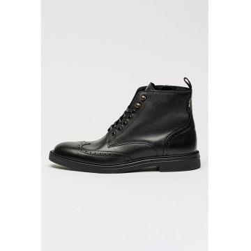 Ghete de piele cu fermoar lateral Calev - Negru