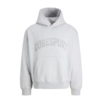 Hanorac cu buzunar kangaroo - Gri deschis melange