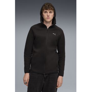 Hanorac cu buzunare laterale si fermoar - Negru