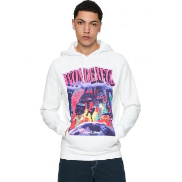 Hanorac cu imprimeu grafic - Alb