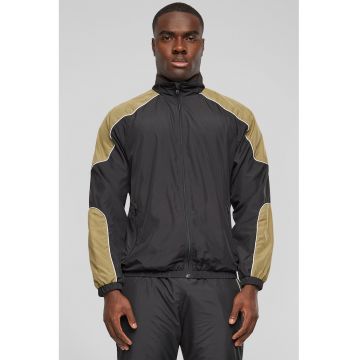 Jacheta cu fermoar si model colorblock - Negru/Galben inchis