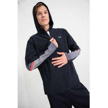 Jacheta cu gluga - pentru alergare Storm - Negru/Gri inchis