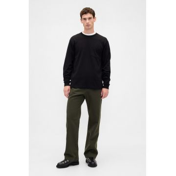 Pantaloni drepti de bumbac - Kaki inchis