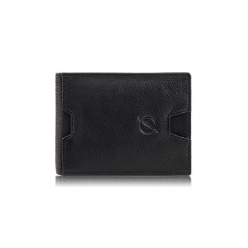 Portofel barbati piele - Husa pentru carduri - Brodrene - G-11 MN - rfid - Negru