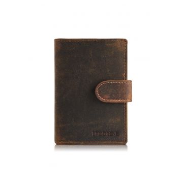 Portofel pentru barbati - Brodrene - Piele ecologica - Maro