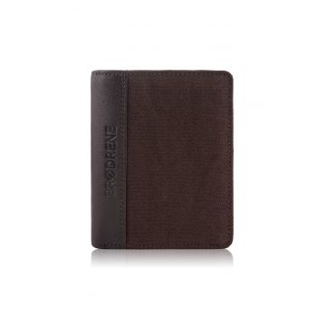 Portofel pentru barbati -  Piele - Maro