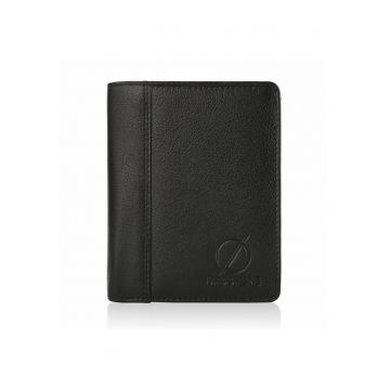 Portofel pentru barbati -  Piele - Negru