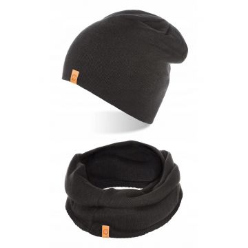 Set caciula cu fular barbati Brodrene - Acril - Negru