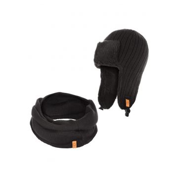 Set caciula cu fular barbati Brodrene - Acril - Negru