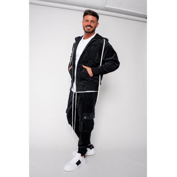 Set Cargo din catifea Hanorac si pantalon lung Black 19366 - Negru