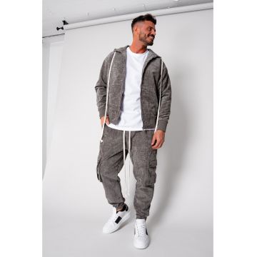 Set Cargo din catifea Hanorac si pantalon lung Grey 19362 - Gri