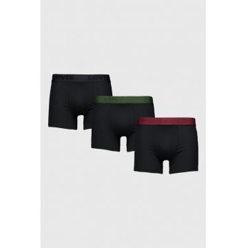 Set de boxeri cu banda logo in talie - 3 perechi - Negru