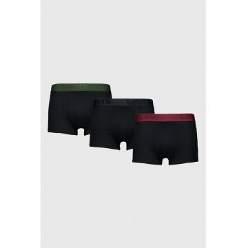 Set de boxeri cu banda logo in talie - 3 perechi - Negru stins