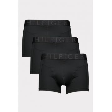 Set de boxeri cu banda logo in talie - 3 perechi - Negru