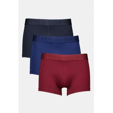 Set de boxeri cu banda logo in talie - 3 perechi - Visiniu/Albastru