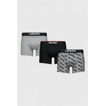 Set de boxeri cu logo - 3 perechi - Negru/Gri melange