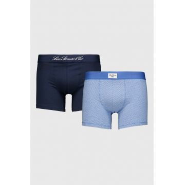 Set de boxeri din amestec de bumbac organic - 2 perechi - Albastru deschis/Bleumarin