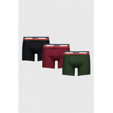 Set de boxeri din amestec de bumbac organic - 3 perechi - Visiniu/Negru/Kaki