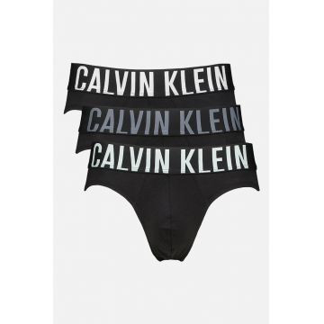 Set de chiloti cu banda logo in talie -3 Perechi - Negru/Alb murdar/Gri inchis