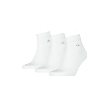 Set de sosete scurte cu logo - 3 perechi - Alb murdar