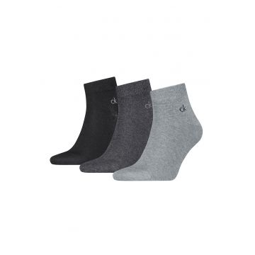 Set de sosete scurte cu logo - 3 perechi - Negru/Gri/Gri inchis