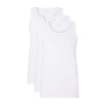 Set de topuri din bumbac - 3 piese - Alb