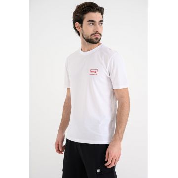 Set de tricouri de bumbac cu decolteu la baza gatului -2 piese - Alb/Negru