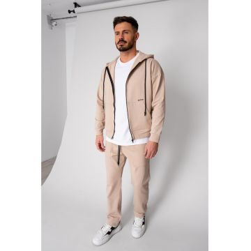 Set Loren din bumbac Jacheta si pantalon Beige 19307 - Bej