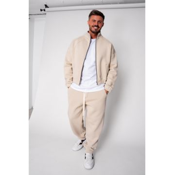 Set Winter Jacheta cu fermoar si pantalon drept Beige 19417 - Bej