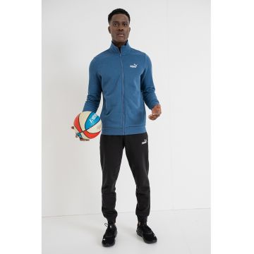 Trening din amestec de bumbac cu fermoar - Negru/Albastru inchis