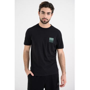 Tricou cu decolteu rotund Dapusi - Negru