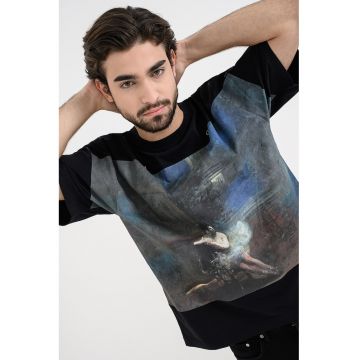 Tricou cu imprimeu foto Dabilo - Verde/Negru/Albastru