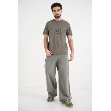 Tricou de bumbac cu broderie Dugolini - Kaki