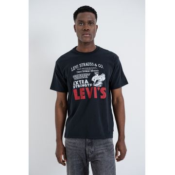 Tricou de bumbac cu logo Vintage - Negru stins