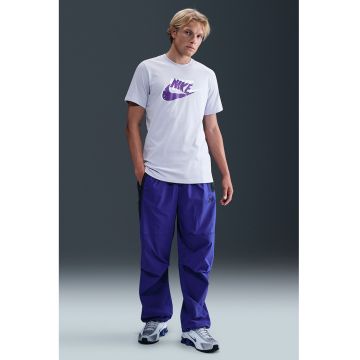 Tricou din bumbac cu imprimeu logo - Violet/Alb optic