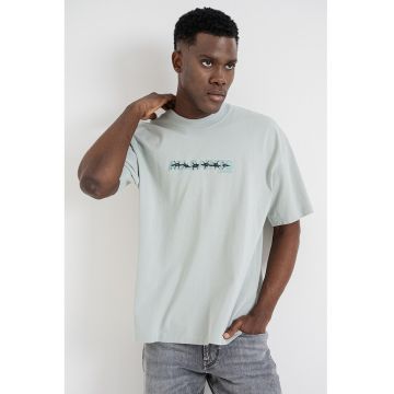 Tricou lejer de bumbac Deterent - Negru/Gri cenusiu